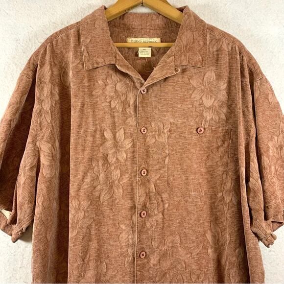 Island Republic Men 100% Silk Floral Button Shirt Sz XXL Coral‎ Tropical Resort - Picture 2 of 11